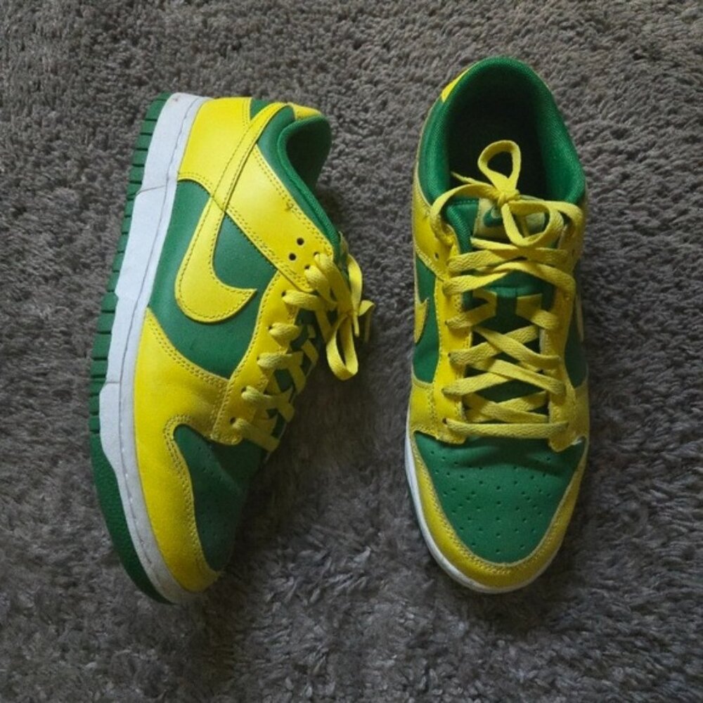 Nike Dunk Reverse Brazil Men 8.5 Yellow And Green Used 022026 - Picture 1 of 9